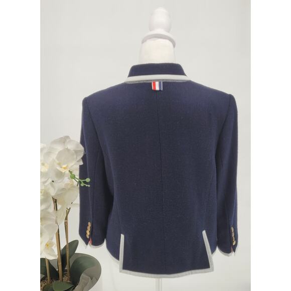 Thom Browne Neiman Marcus Womens Navy Blue Wool Nautical Blazer Size XXL - Picture 5 of 11